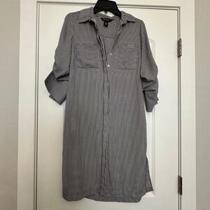 Striped Black and White Mini Dress